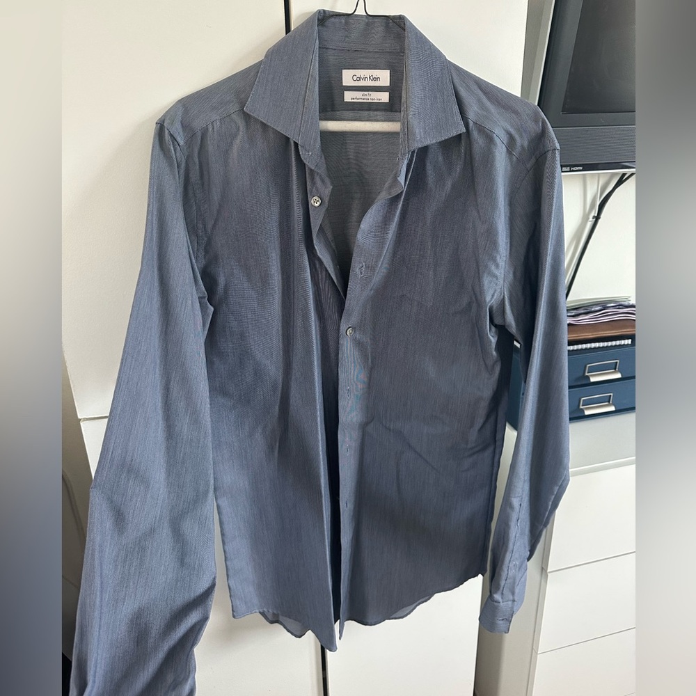 Calvin Klein Navy SlimFit Dress Shirt
